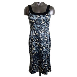 Donna Rico Women’s Blue and Black Animal Graphic Print Sleeveless Mini Dress 10P